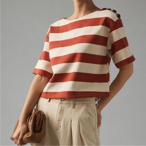 Sunday in Brooklyn Anthropologie Red and Cream Striped Tee